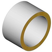 Animation einer piezoelektrischen Röhre mit glatten Elektroden in weißer und gelber Farbe