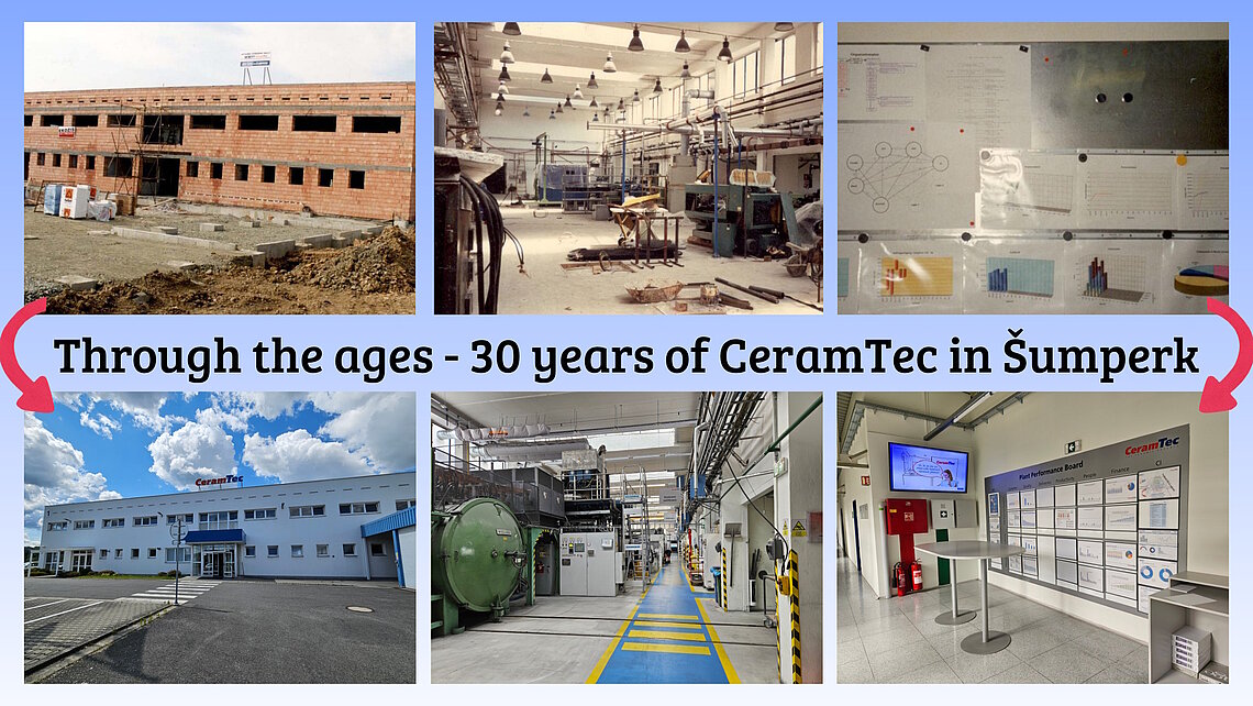 Image comparisons - the CeramTec Sumperk site in the Czech Republic 30 years ago and today