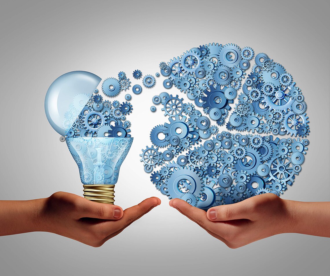 Light bulb and gears