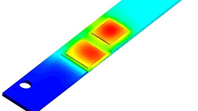 Animation shows thermal management thanks to ceramic heat sinks