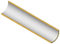 Piezoelektrisches Rohrsegment in grau und gelb