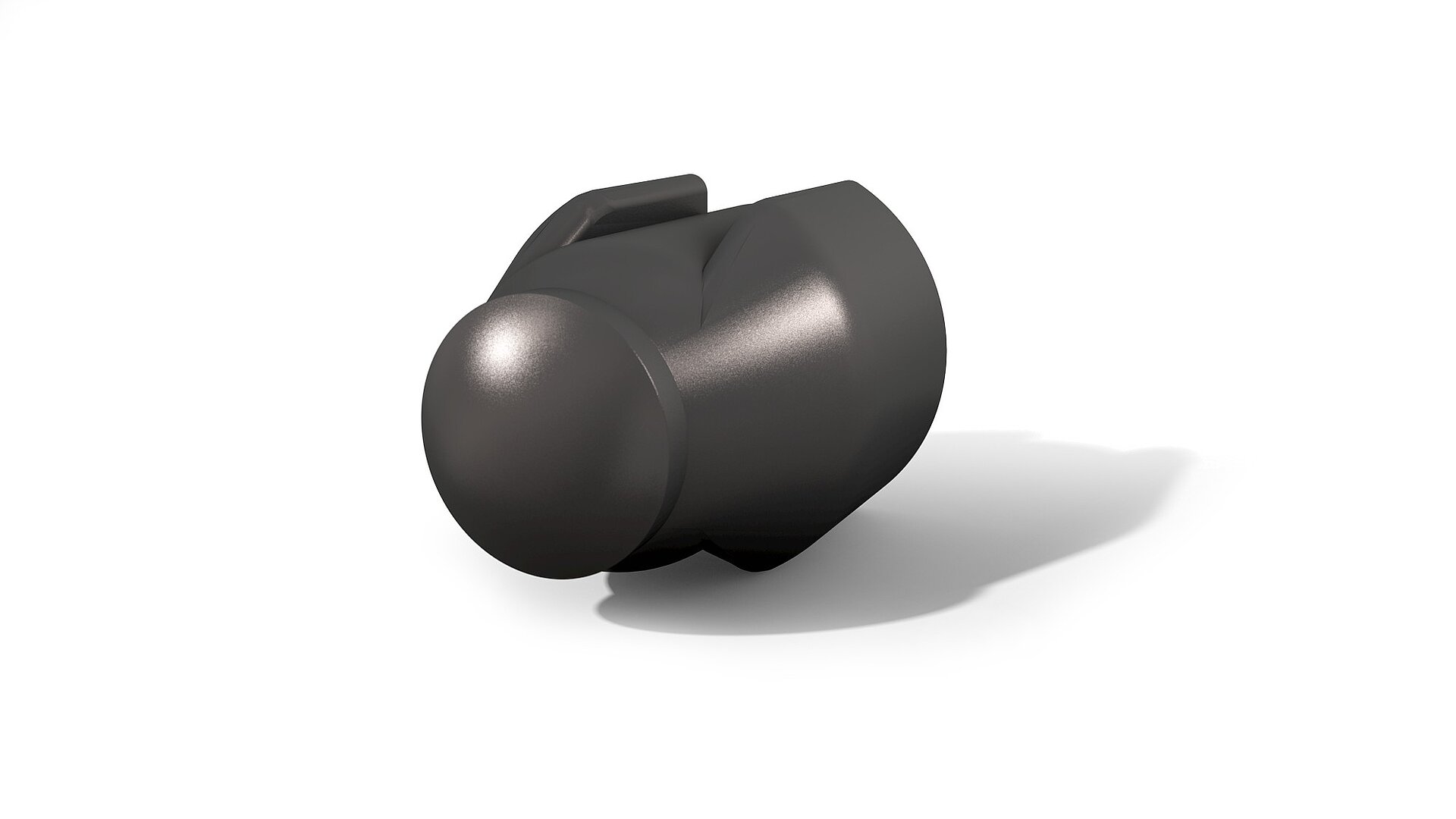 Schwarzer Abgasklappenlager Pin auf weißem Hintergrund