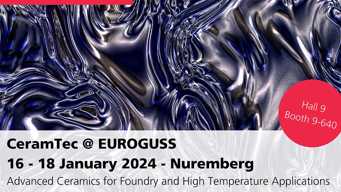 Banner for CeramTec's trade fair appearance at EUROGUSS 2024