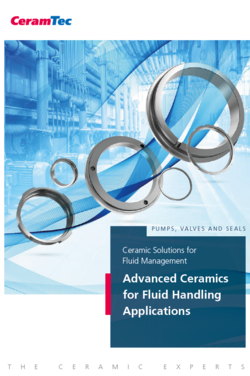Titelseite der CeramTec-Broschüre Keramiklösungen für das Fluidmanagement