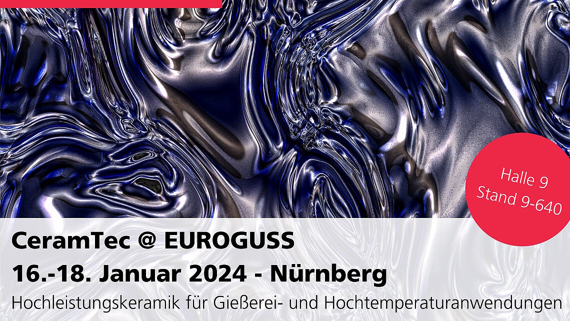 Banner für den CeramTec-Messeauftritt bei der EUROGUSS 2024