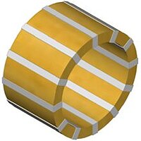 Animation einer piezoelektrischen Röhre in weißer und gelber Farbe