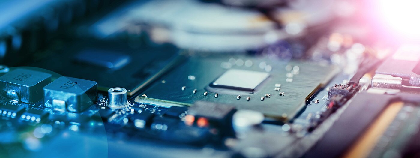 Semiconductors on electronic circuit board