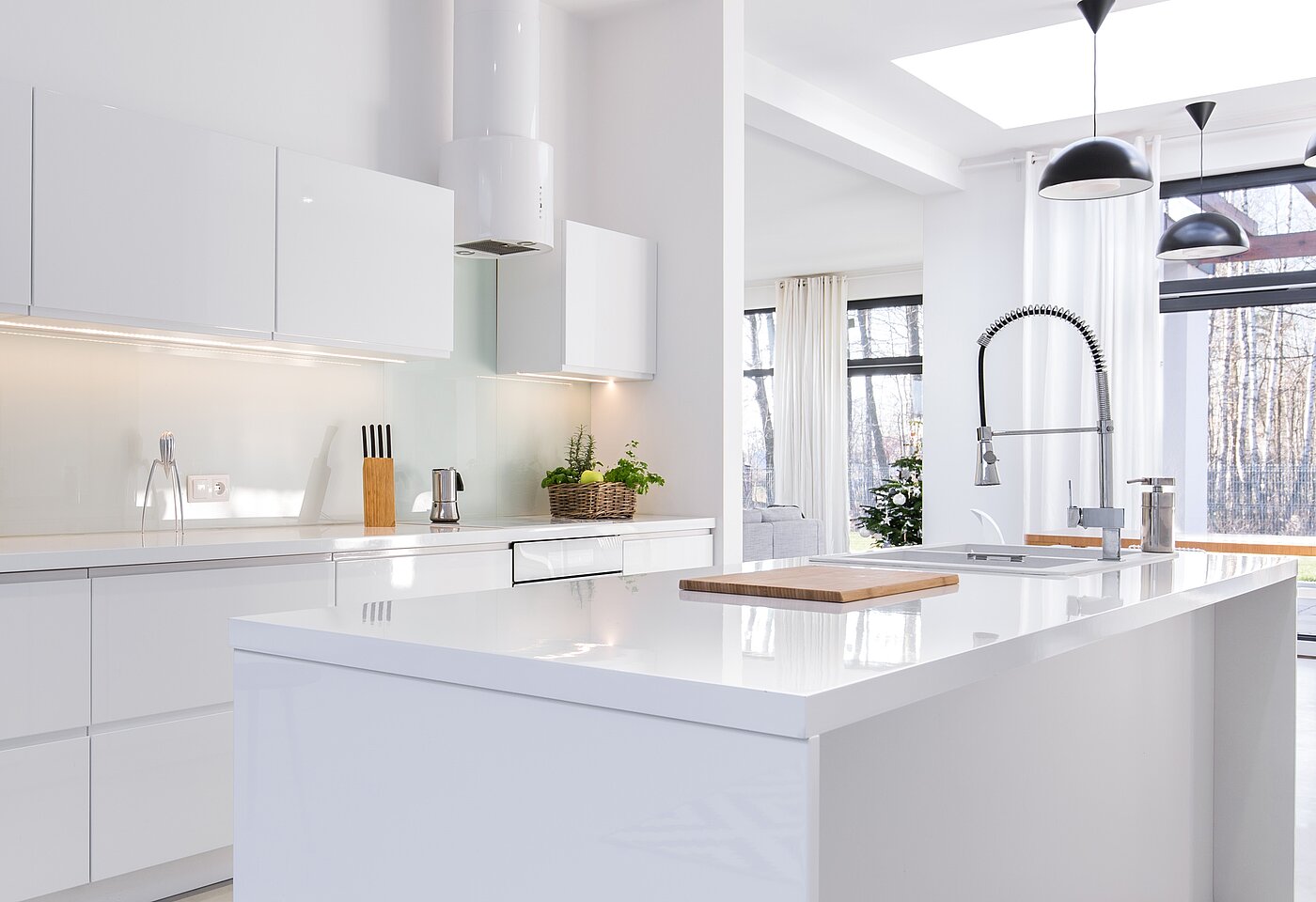 Insight into a white kitchen