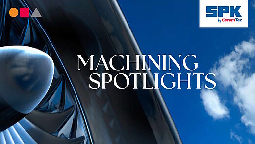 An aircraft turbine against a blue background. Next to it is the title of the white paper: Machining Solutions.