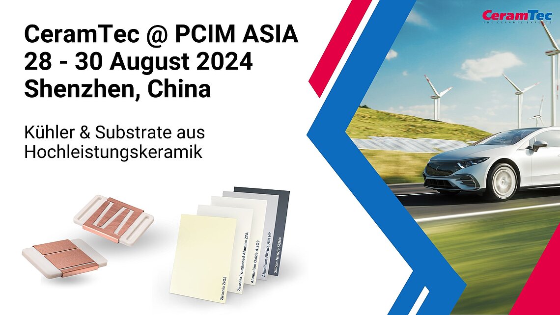 Flyer for CeramTec's trade fair appearance at PCIM Asia 2024